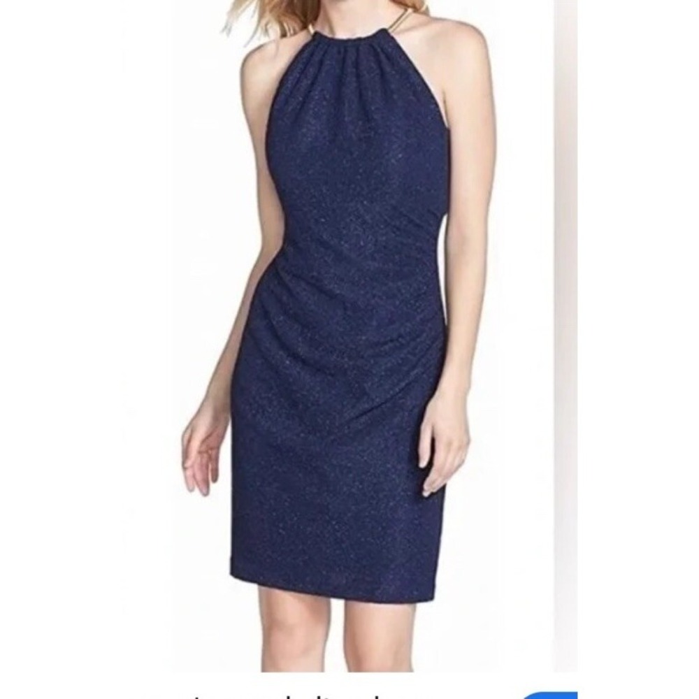 Eliza J Navy Blue Halter Dress